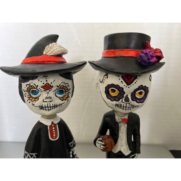 Debi Lily Day of the Dead Wobble Bobble Head Halloween Couple - Picture 2 of 7